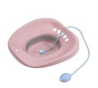 Bain de Siège Toilette Cuvette Ergonomique, Bidet Toilette WC, Bain de Siège avec Chasse d'eau, pour Bain Intime Bassin avec Bord Renforcé Siège Vapeur, Femmes Enceintes et Personnes âgées (Rose)
