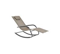 Bain de Soleil à Bascule Caracena Acier Textile 147 x 63 x 89 cm Beige [en.casa] Beige G