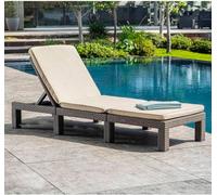 Bain de soleil - Allibert by KETER - DAYTONA - en résine imitation rotin tressé - coussin - dossier réglable - cappuccino