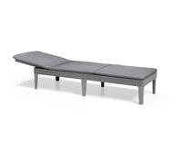 Bain De Soleil Avec Coussin Coloris Gris Foncé - Imitation Rotin Tressé - Allibert By Keter - 4 Positions - Jaipur Gris