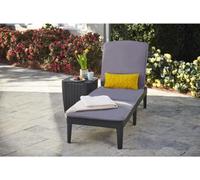 Bain de soleil - Allibert by KETER JAIPUR - en résine imitation rotin tressé - gris graphite - dossier réglable avec coussin