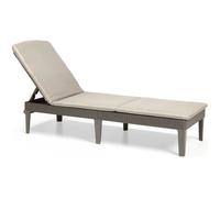 Allibert Chaise longue JAIPUR avec coussin 187,5×58,2×29 cm beige