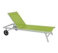 Bain de soleil Alu / Textilene "Bella" avec roues - Vert 10 G