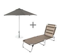 Bain de soleil avec elba parasol Fiam Amigo sunlounger 190x69x29cm