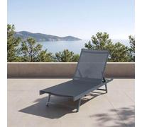 Bain de soleil 'Baragiano' max. 150 kg châssis en aluminium 197 x 64 x 30 cm gris foncé