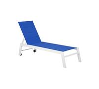 Bain de soleil BARBADOS en textilène bleu - aluminium blanc