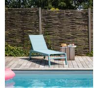 Bain de soleil barbados en textilène bleu clair - aluminium bleu clair