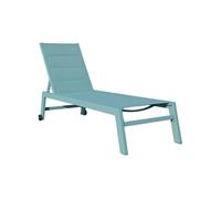 Bain de soleil BARBADOS en textilène bleu clair - aluminium bleu clair