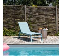 Bain de soleil BARBADOS en textilène bleu clair - aluminium bleu clair