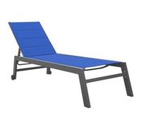 Happy Garden Bain de soleil BARBADOS Textilène bleu foncé Aluminium anthracite Multi-position
