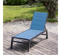 Bain de soleil BARBADOS en textilène bleu gris - aluminium anthracite