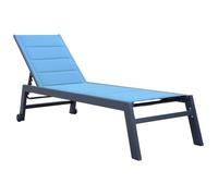 Bain de soleil BARBADOS en textilène bleu gris - aluminium anthracite