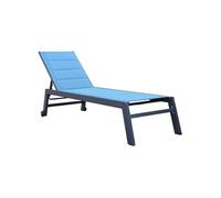 Bain de soleil BARBADOS en textilène bleu gris - aluminium anthracite