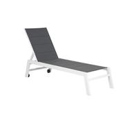 Bain de soleil BARBADOS en textilène gris - aluminium blanc