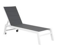Bain de soleil BARBADOS en textilène gris - aluminium blanc Gris G