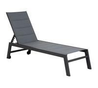 Bain de soleil BARBADOS en textilène gris - aluminium gris anthracite