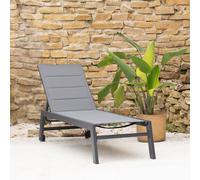 Bain de soleil barbados en textilène gris - aluminium gris anthracite