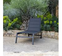 Bain de soleil BARBADOS en textilène noir - aluminium gris anthracite
