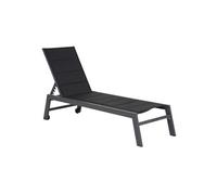 Happy Garden - Bain de soleil Barbados - Textilène noir, aluminium gris anthracite