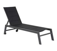 Bain de soleil BARBADOS en textilène noir - aluminium gris anthracite Noir G
