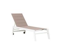 Bain de soleil BARBADOS en textilène taupe - aluminium blanc