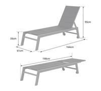 Bain de soleil BARBADOS en textilène vert d'eau - aluminium anthracite Happy Garden