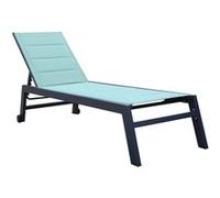 Bain de soleil BARBADOS en textilène vert d'eau - aluminium anthracite Vert d'eau G