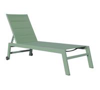 Bain de soleil BARBADOS en textilène vert sauge - aluminium vert sauge