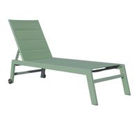 Bain de soleil BARBADOS en textilène vert sauge - aluminium vert sauge Happy Garden