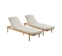 Bain de soleil bois d'acacia multi positions (lot de 2) PUNTA CANA