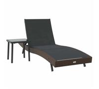 Bain de Soleil - CLARENCE® - Transat - Lot de 2 - RUIGNEUF - 2 PLACES - Noir et Marron polyrotin 83113