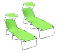 Bain de Soleil - CLARENCE® - Transat - Lot de 2 - RUIGNEUF - 2 PLACES - Vert 58 x 188 x 77cm Polyester 41500
