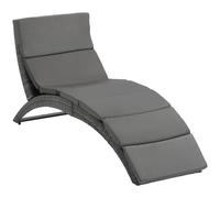 Bain De Soleil Design Contemporain Avec Matelas Résine Tressée Gris Gris