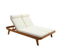 Bain de soleil double avec dossiers multipositions beige l127 cm caracas