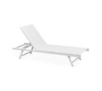 Bain de soleil en acier blanc Tahiti - Oviala