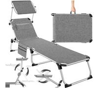 Bain de soleil en aluminium 6 positions pliable avec oreiller
