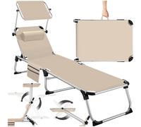 Bain de soleil en aluminium 6 positions pliable avec oreiller