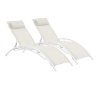Bain de soleil en aluminium ""Beauty"" - Phoenix - Ecru - Lot de 2