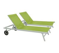 Bain de soleil en aluminium et textilène ""Bella"" - Phoenix - Vert - Lot de 2