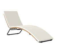 Bain de soleil en résine tressée - transat de jardin - Outsunny - design en S, structure robuste acier avec coussin - crème