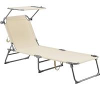 Bain de soleil 'Getaria' avec toit réglable Structure acier 189 x 57 x 28 cm Beige