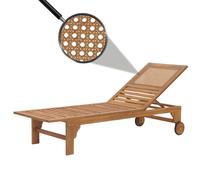 Bain De Soleil Hwc-N48, Chaise Longue De Jardin, Bois Massif D'acacia Certifié Mvg Marron