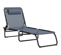 Bain de soleil Outsunny en acier L. 197 cm H. 26 cm gris pliable gris G