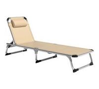 Bain de soleil Outsunny L. 170 cm H. 76 cm en aluminium beige pliable Beige G