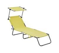 Bain de soleil pliable ""Lazy"" - Avec pare soleil - Jaune