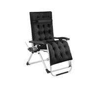 Bain de soleil pliable réglable en continu 84 x 168 x 82,5 cm noir