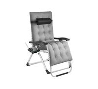 Bain de soleil pliable réglable en continu 84x168x82,5 cm gris clair