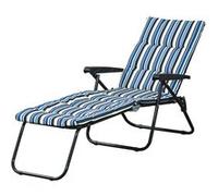 Outsunny Bain de soleil pliable transat inclinable 6 positions grand-confort matelas acier multicolore