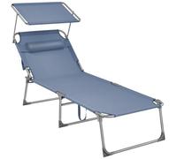 Bain de Soleil - SONGMICS - Grand, Pliable, avec Pare-soleil - Capacité de Charge 150 kg