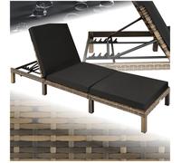 Bain de soleil - TECTAKE - Chaise longue transat de jardin SOFIA réglable en 5 positions 196 cm x 66 cm x 22 cm - Marron naturel